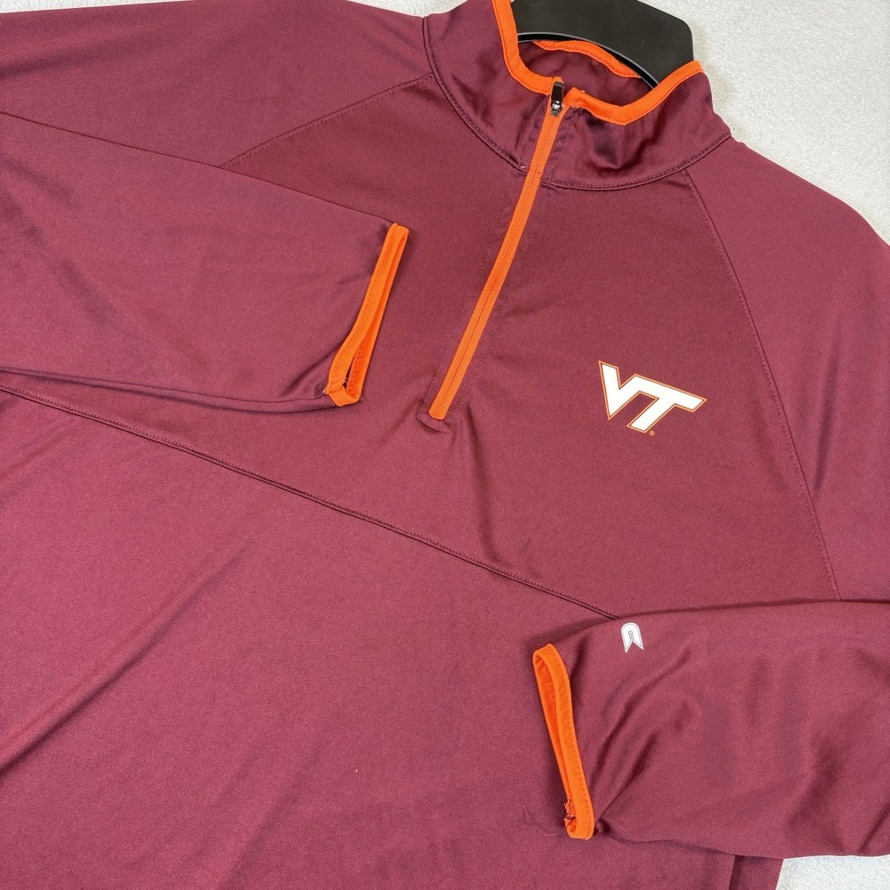 Virginia Tech Hokies Pullover Mens L Colosseum 1/4 Zip Maroon NCAA VT